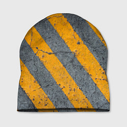 Шапка Желтые полосы на бетоне, цвет: 3D-принт