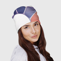Шапка Узор из синих, фиолетовых, белых и оранжевых камне, цвет: 3D-принт — фото 2