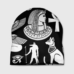 Шапка Египетские знаки на черном фоне, цвет: 3D-принт