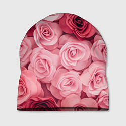 Шапка Чайная пыльная роза - нежно розовый цветок, цвет: 3D-принт