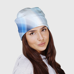 Шапка Светлые синие и голубые волны, цвет: 3D-принт — фото 2