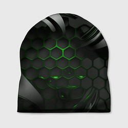 Шапка Черные плиты и зеленая сетка, цвет: 3D-принт