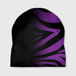 Шапка Фиолетовый с черными полосками зебры, цвет: 3D-принт