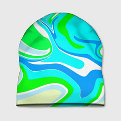 Шапка Абстракция сине-зеленая, цвет: 3D-принт