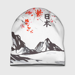 Шапка Цветущая сакура и солнце - Япония, цвет: 3D-принт