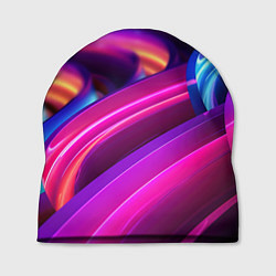 Шапка Неоновые абстрактные волны, цвет: 3D-принт