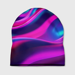 Шапка Фиолетовые неоновые волны, цвет: 3D-принт