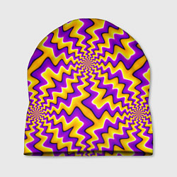 Шапка Желто-фиолетовая иллюзия вращения, цвет: 3D-принт