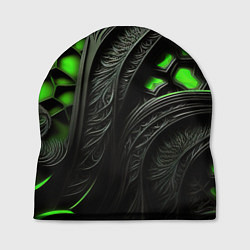 Шапка Green black abstract, цвет: 3D-принт
