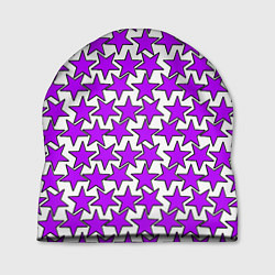 Шапка Ретро звёзды фиолетовые, цвет: 3D-принт