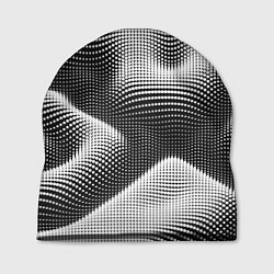 Шапка Чёрно белый точечный абстрактный фон, цвет: 3D-принт