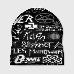 Шапка Логотипы рок групп металические, цвет: 3D-принт