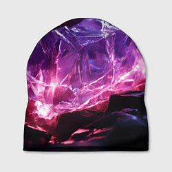 Шапка Стеклянный камень с фиолетовой подсветкой