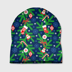Шапка Новогодние игрушки на ёлке