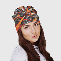 Шапка Улица в оранжевом граффити, цвет: 3D-принт — фото 2