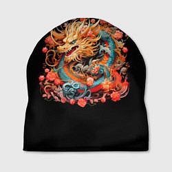Шапка Китайский дракон с цветами