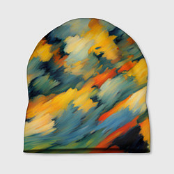 Шапка Жёлтые и синие мазки, цвет: 3D-принт