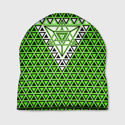 Шапка Зелёные и чёрные треугольники, цвет: 3D-принт