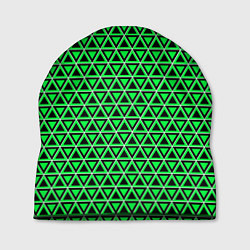Шапка Зелёные и чёрные треугольники, цвет: 3D-принт