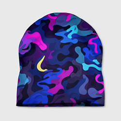 Шапка Яркие разноцветные пятна в виде камуфляжа, цвет: 3D-принт