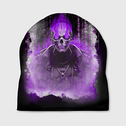 Шапка Фиолетовый скелет в дыму, цвет: 3D-принт