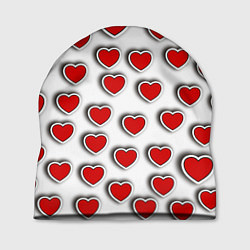 Шапка Стикеры наклейки сердечки объемные, цвет: 3D-принт