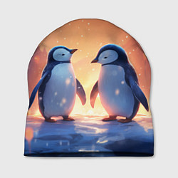 Шапка Романтичная пара пингвинов, цвет: 3D-принт