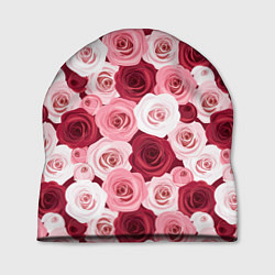 Шапка Красные и розовые розы, цвет: 3D-принт