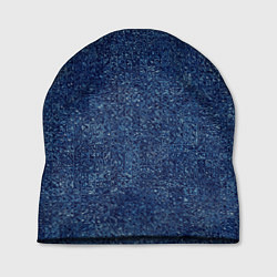 Шапка Текстура тёмно-синий мелкие квадраты