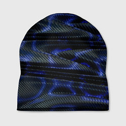 Шапка Темно синие карбоновые волны, цвет: 3D-принт