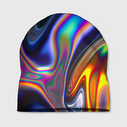 Шапка Абстрактный разноцветный жидкий металл, цвет: 3D-принт