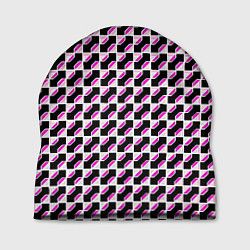 Шапка Чёрно-розовые ячейки, цвет: 3D-принт
