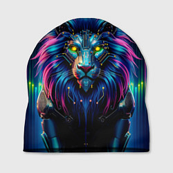 Шапка Неоновый лев в стиле киберпанк, цвет: 3D-принт