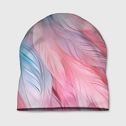 Шапка Пастельно-голубые и розовые перья, цвет: 3D-принт