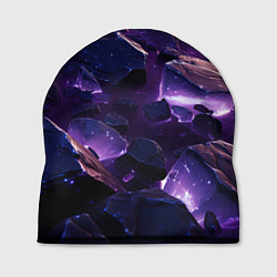 Шапка Фиолетовые неоновые камни со светом