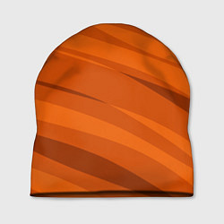 Шапка Тёмный оранжевый полосами, цвет: 3D-принт