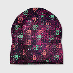 Шапка Тёмный пурпурный текстурированный кубики, цвет: 3D-принт