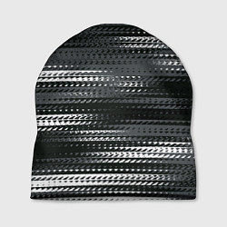 Шапка Тёмный серый абстрактные полосы, цвет: 3D-принт