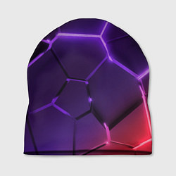 Шапка Красно-фиолетовые неоновые плиты в разломе