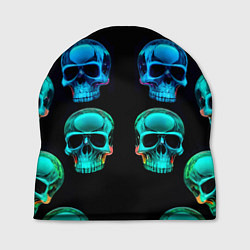 Шапка Neon skulls - ai art pattern