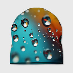Шапка Крупные капли на цветном фоне