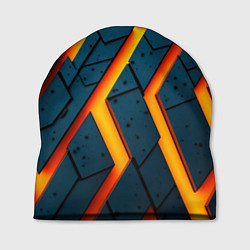 Шапка Металлическая броня и оранжевое свечение