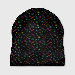 Шапка Паттерн с разноцветными радиодеталями