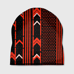Шапка Красные обои на чёрном фоне, цвет: 3D-принт