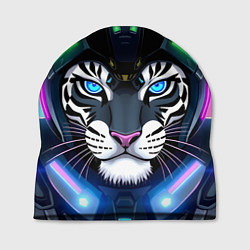 Шапка Яркий неоновый кибер тигр, цвет: 3D-принт