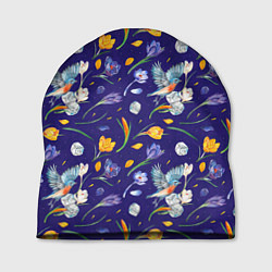 Шапка Зяблик и крокусы, цвет: 3D-принт