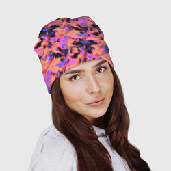 Шапка Абстрактные цветы - текучая краска, цвет: 3D-принт — фото 2