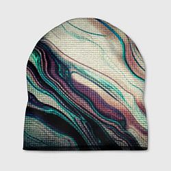 Шапка Абстракция тёмные краски с текстурой