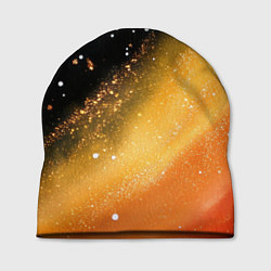 Шапка Черно-оранжевая блестящая текстура