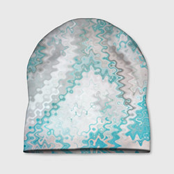 Шапка Серо-бирюзовый абстрактный
